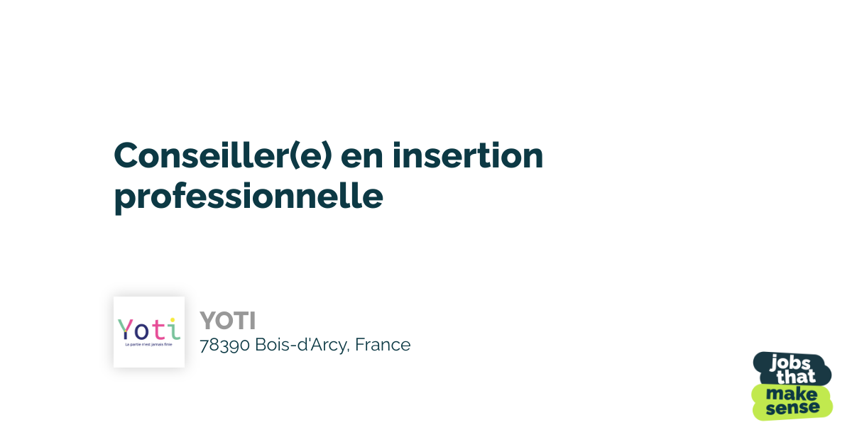 Professional integration advisor Boisd'Arcy YOTI 25/11/2023