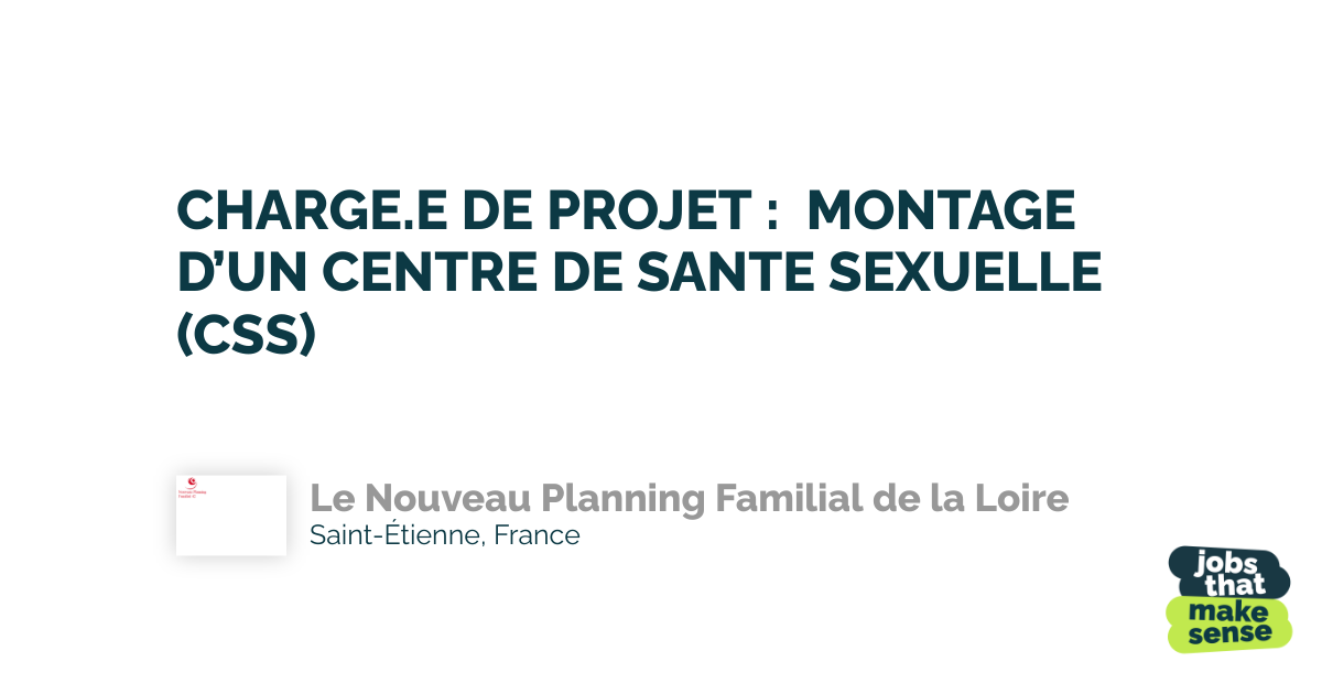 PROJECT MANAGER SETTING UP A SEXUAL HEALTH CENTER (CSS) Saint