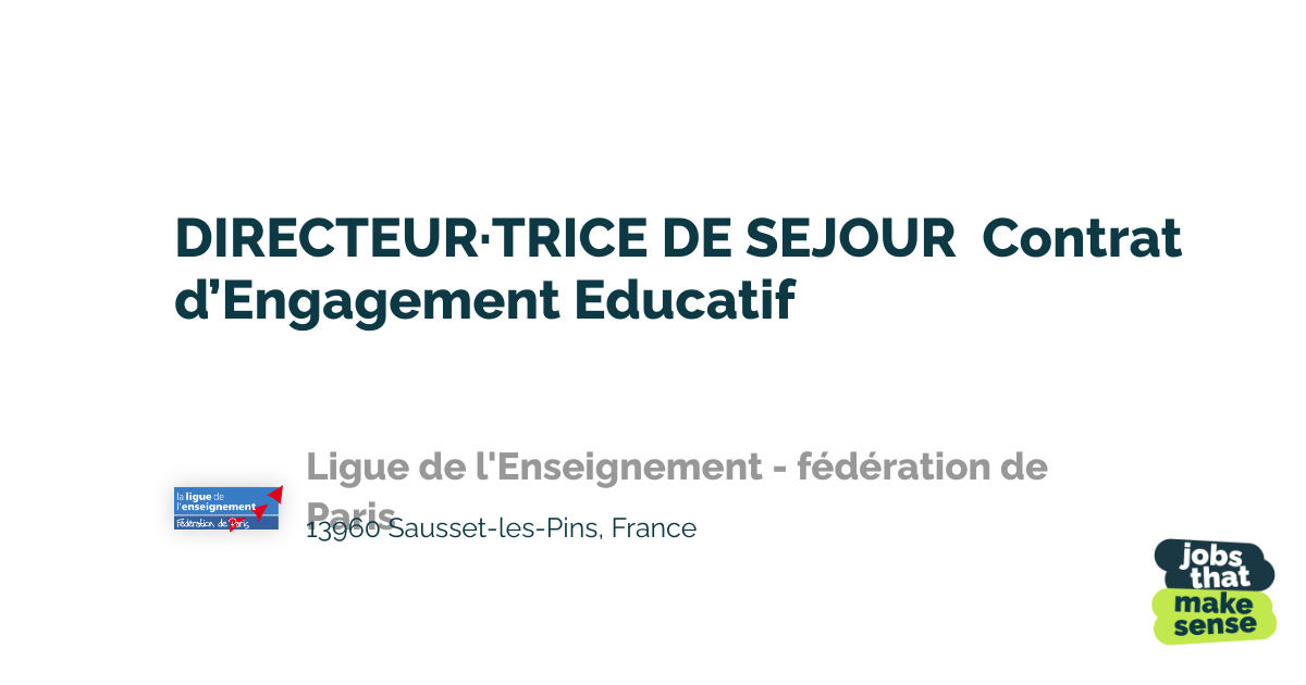 STAY DIRECTOR Educational Engagement Contract - Sausset-les-Pins ...