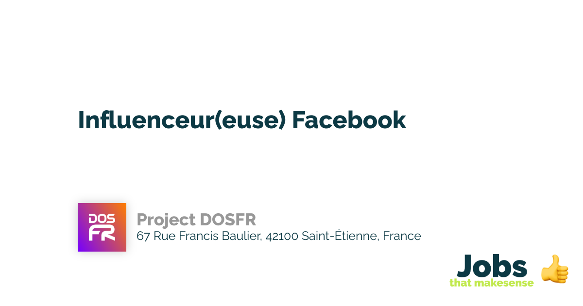 Facebook influencer – Project DOSFR