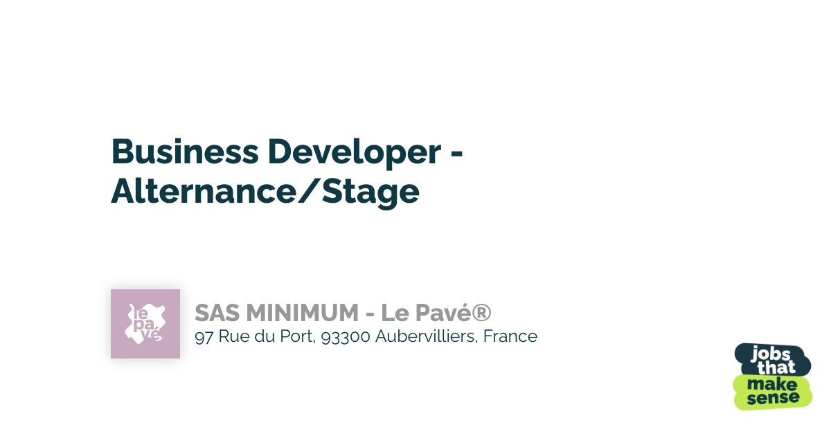 Business developer alternance stage aubervilliers sas minimum