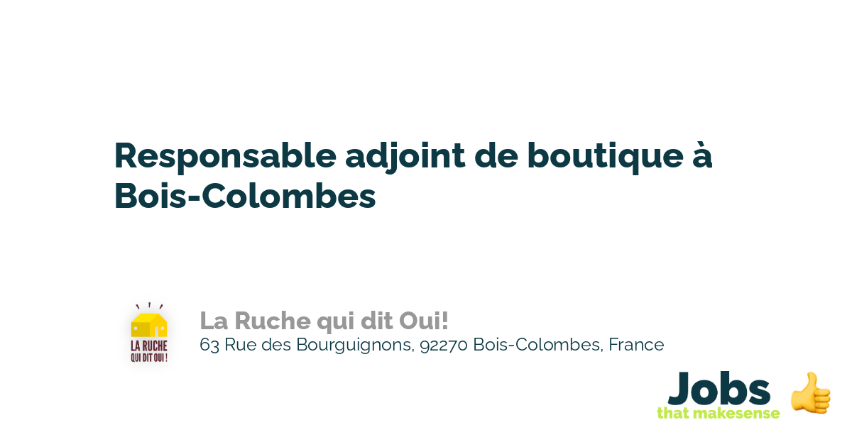 La Ruche Qui Dit Oui Bois Colombes