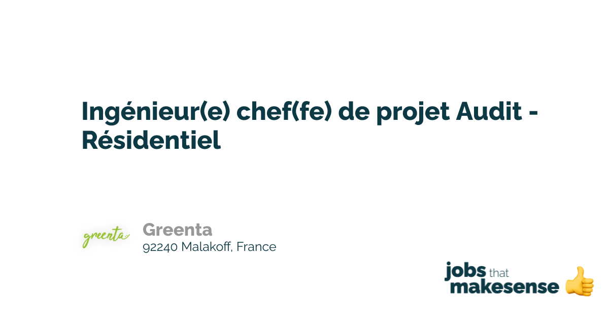 Audit Project Manager Engineer Residential Malakoff Greenta 29
