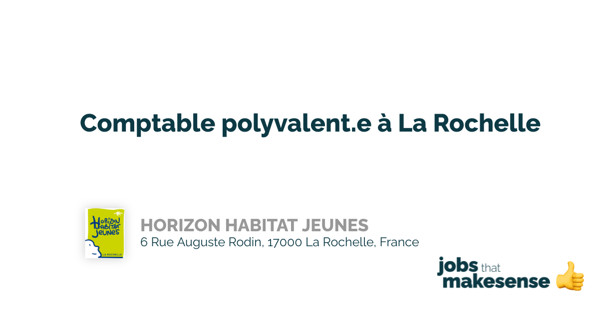 Versatile accountant in La Rochelle La Rochelle HORIZON HABITAT