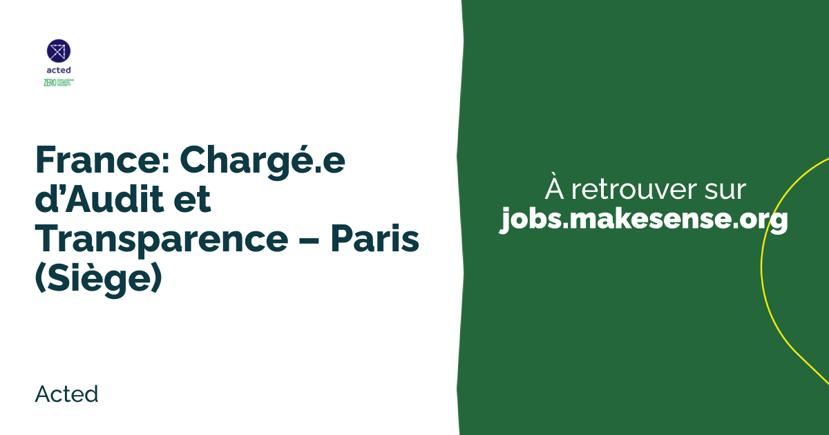 France: Audit and Transparency Officer – Paris (Headquarters) - Paris ...