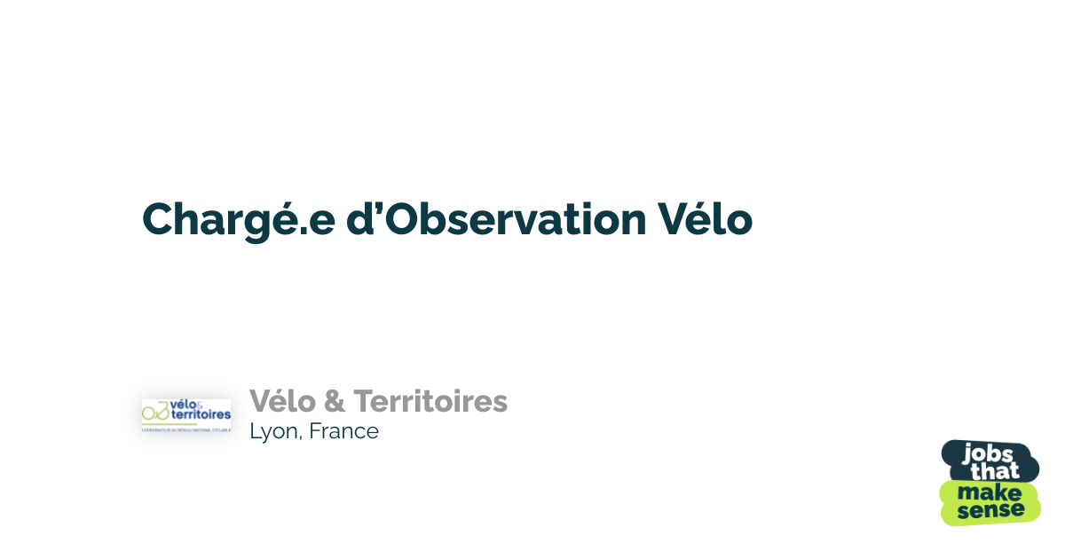 Cycling Observation Officer Lyon Vélo & Territoires 26/03/2024