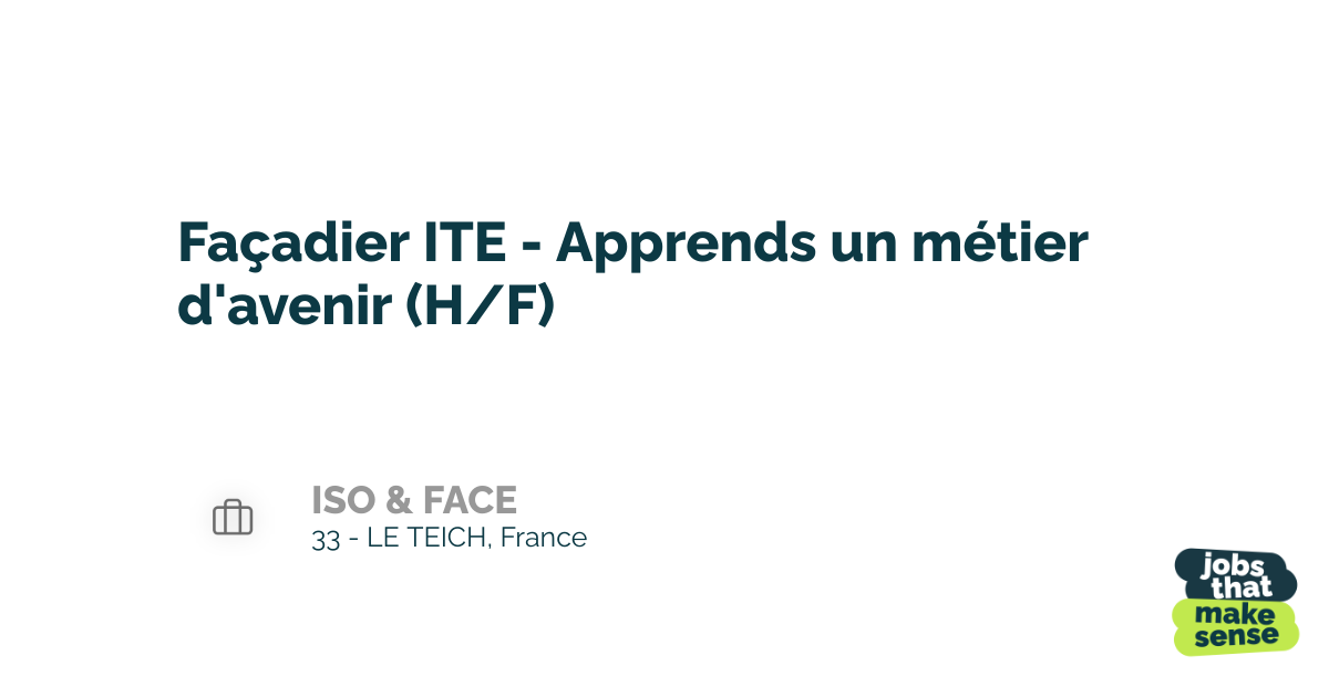 Façadier ITE Apprends un métier d'avenir (H/F) 33 LE TEICH ISO