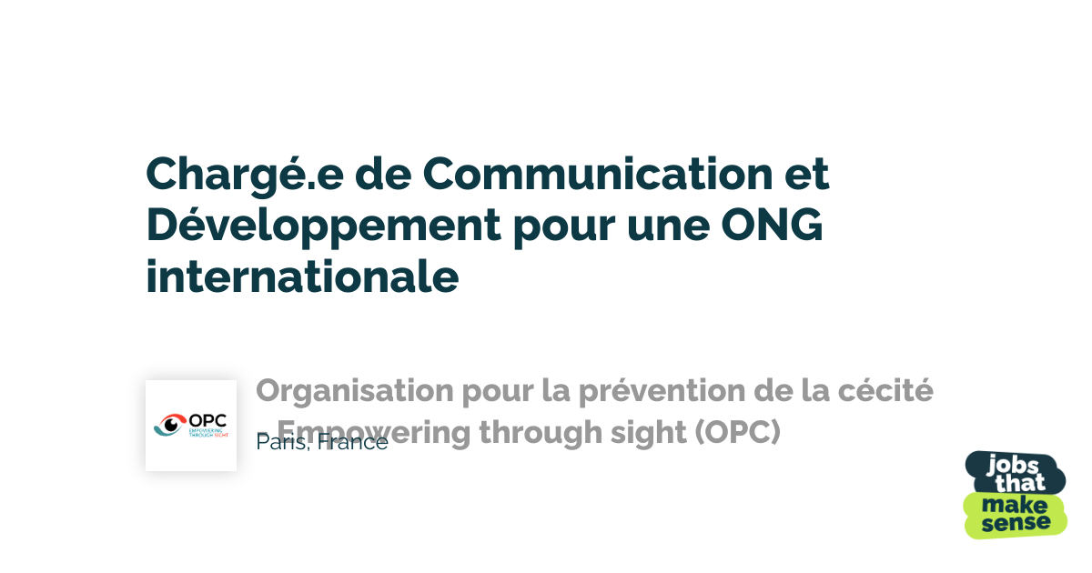 Digital Communication and Development Manager for an international NGO