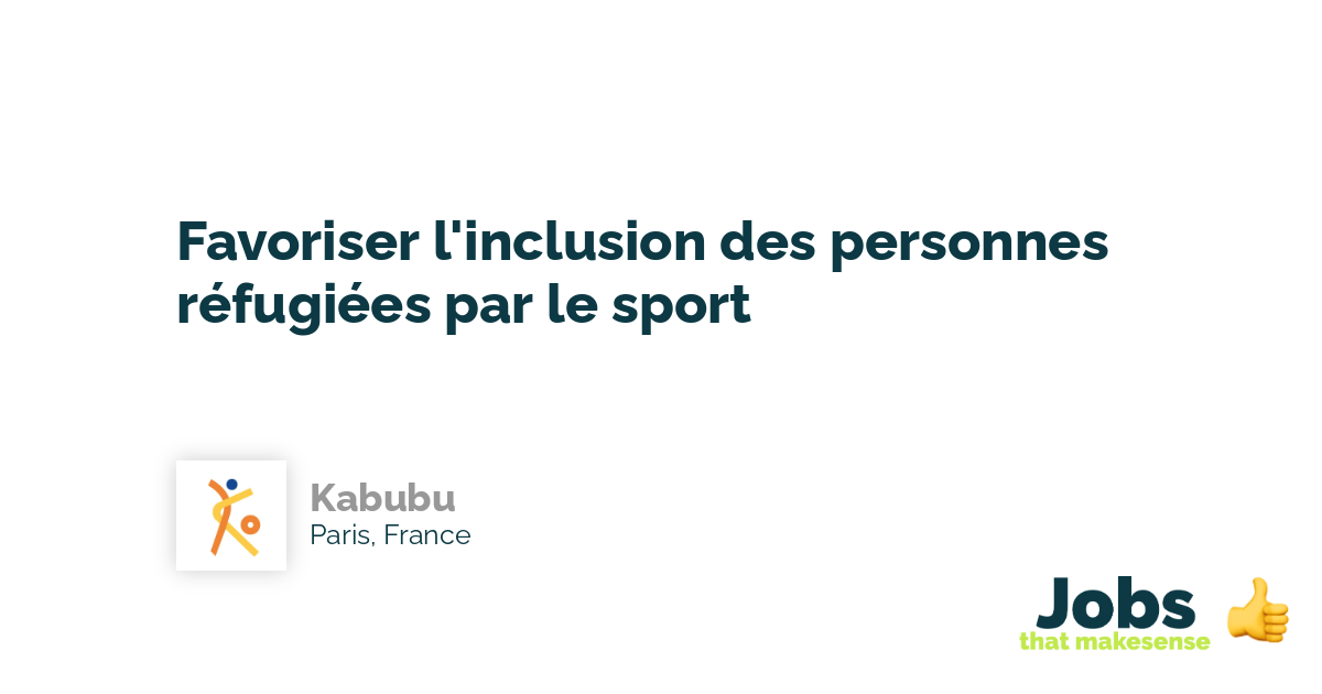 Favoriser Linclusion Des Personnes Réfugiées Par Le Sport Paris