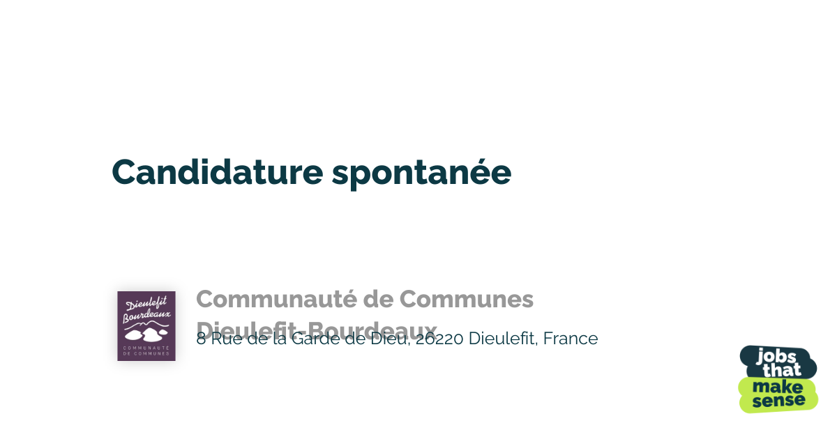 Candidature spontanée Dieulefit Communauté de Communes Dieulefit