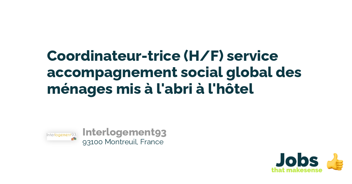 Coordinateur-trice (H/F) service accompagnement social 