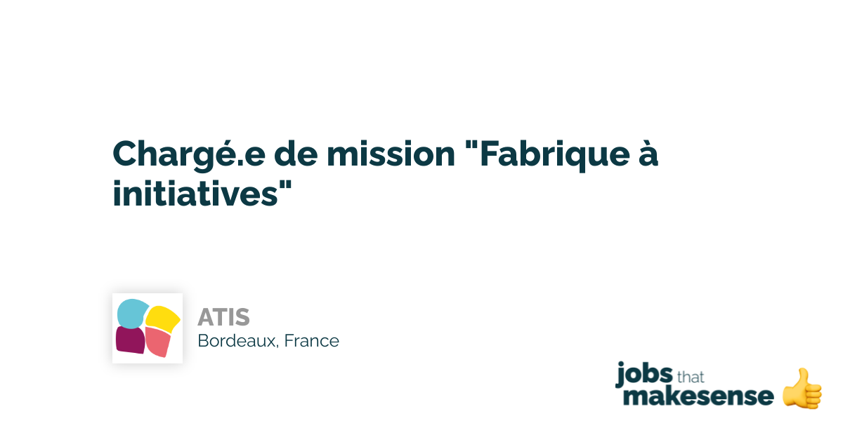 Charg E De Mission Fabrique Initiatives Bordeaux Atis