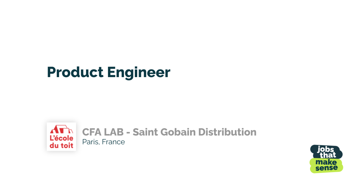Product Manager & Data Analyst Paris CFA LAB Saint Gobain