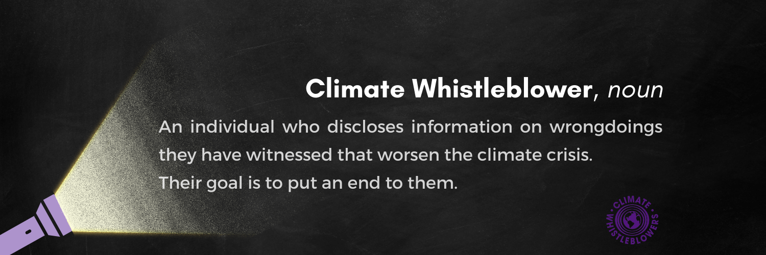 Bannière de Climate Whistleblowers (CW)