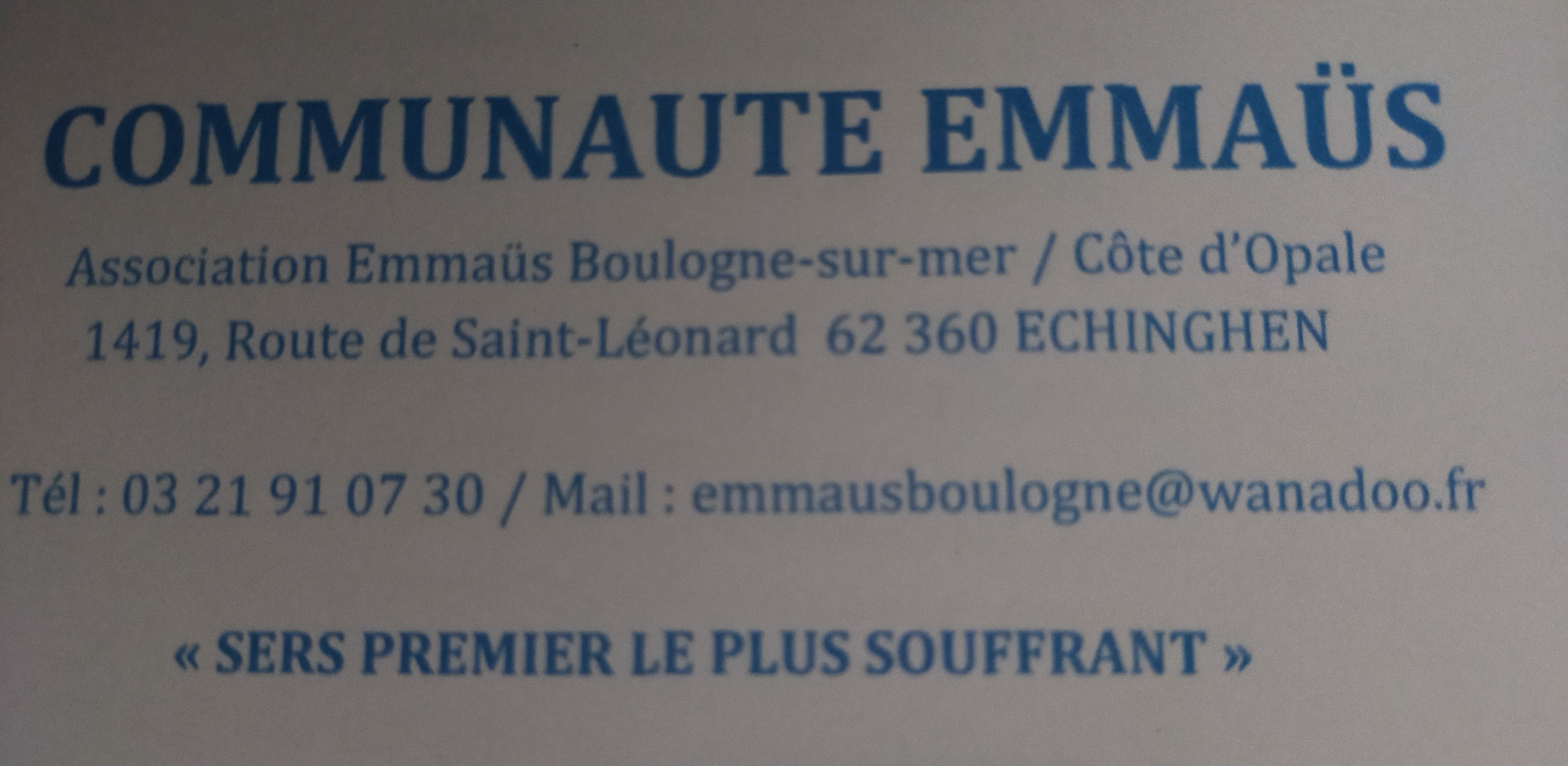 Bannière de Emmaüs Boulogne sur mer